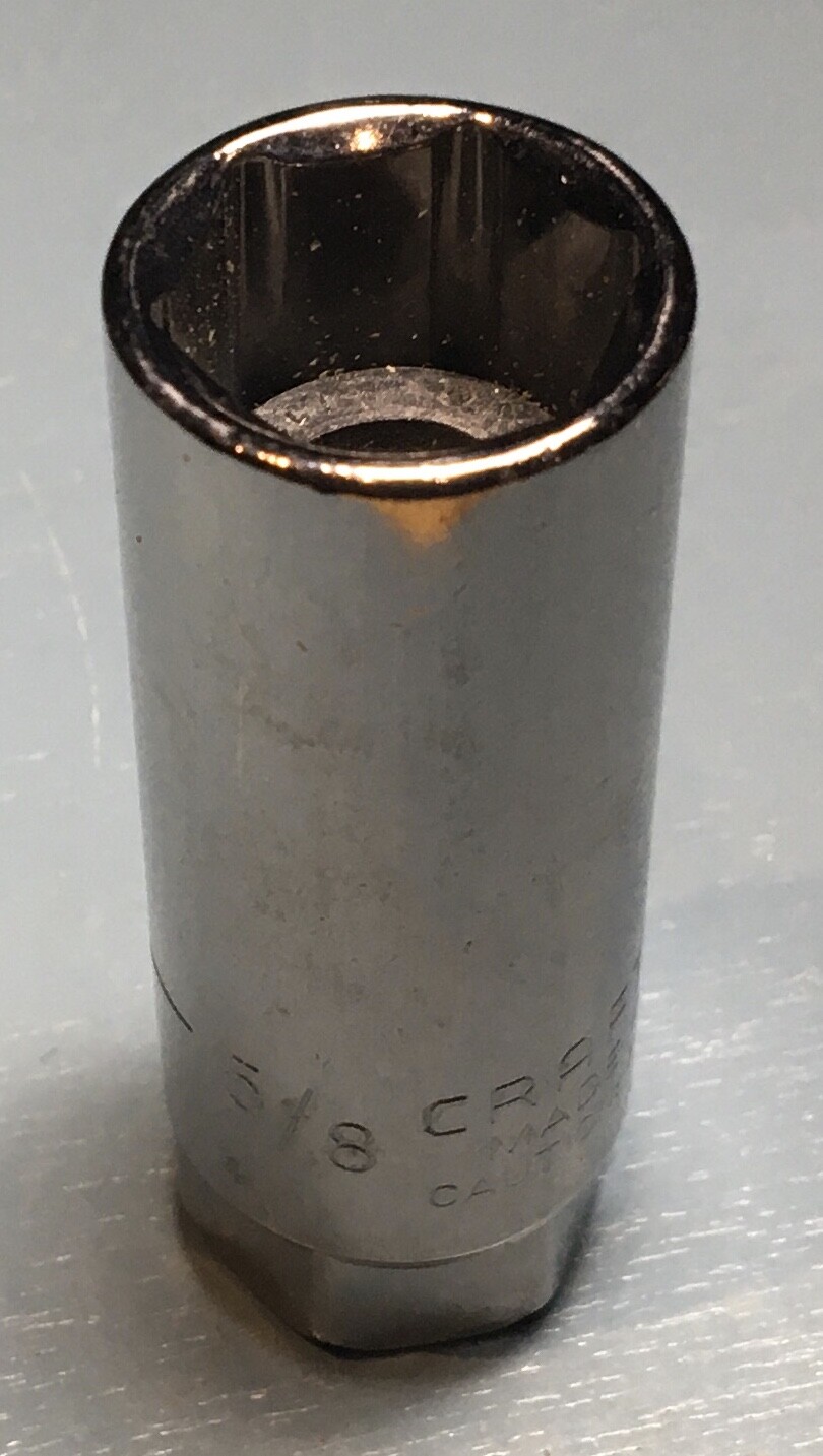 2 CRAFTSMAN 3/8 IN DRIVE 5/8 INCH SPARK PLUG SOCKETS USA MADE (SAME SOCKETS)