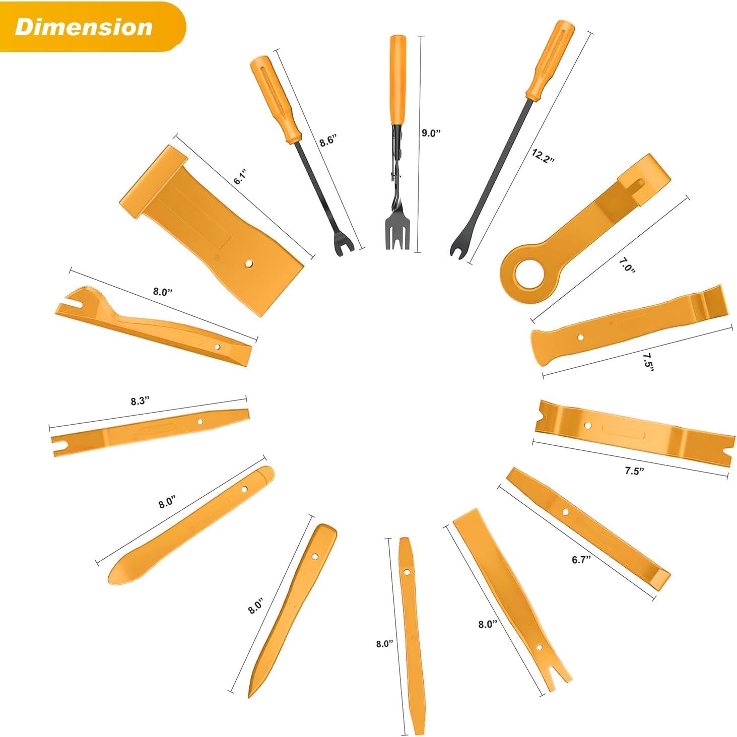 40Pcs Trim Removal Tool Yellow | Auto Multi Removal Kit-Terminal Key, Clip Pl…