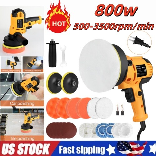 🔥Car Buffer Polisher 800W W/5″ Pad Bonnet Sander Polishing Machine Kit US Plug