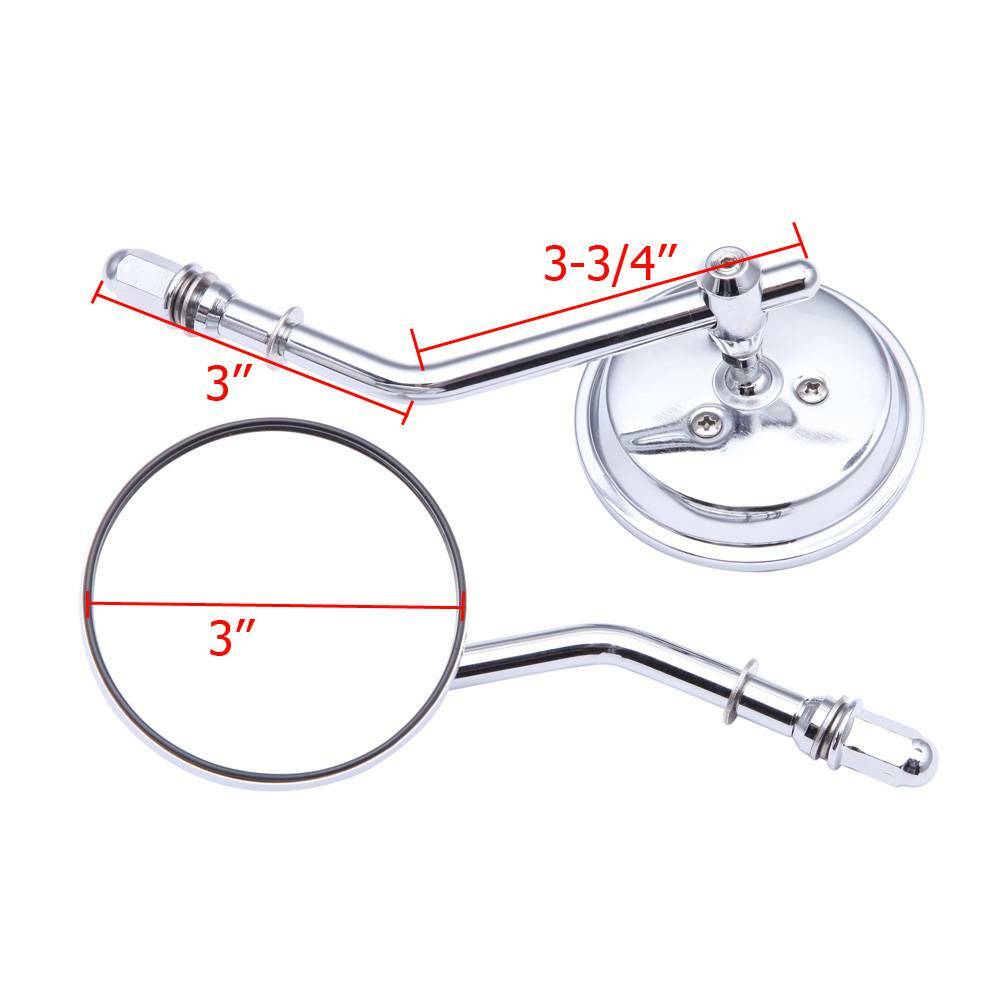 Motorcycle Chrome Round Rearview Side Mirrors For Harley Springer Softail Bobber