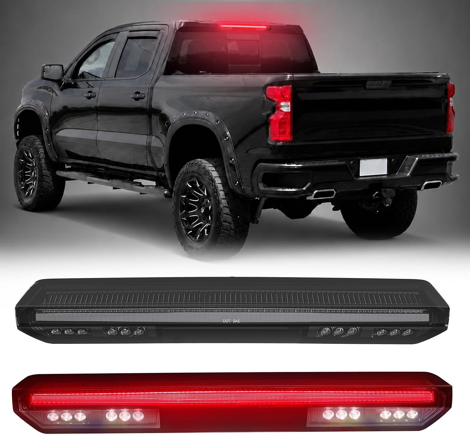 LED THIRD BRAKE LIGHT WITHOUT CAMERA HOLE FOR 19-2026 CHEVY SILVERADO GMC SIEERA