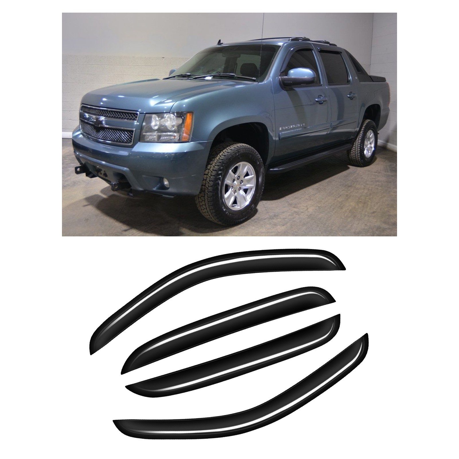 For 07-14 Chevy Tahoe& GMC Yukon In-Channel Window Visors Rain Vent Shade 4PCS