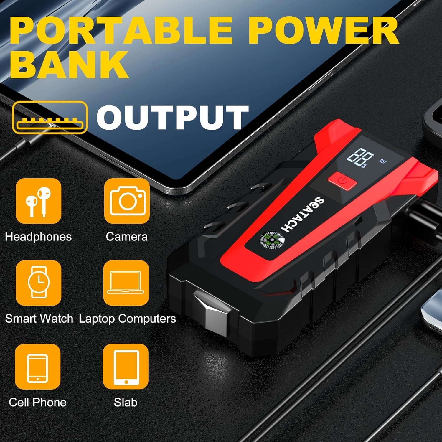 WOLFBOX Jump Starter , 4000A Portable Car Battery Booster