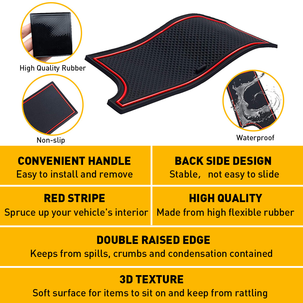 Red Car Cup Door Center Console Liner Insert For Toyota Tacoma 2016-2022 OXILAM