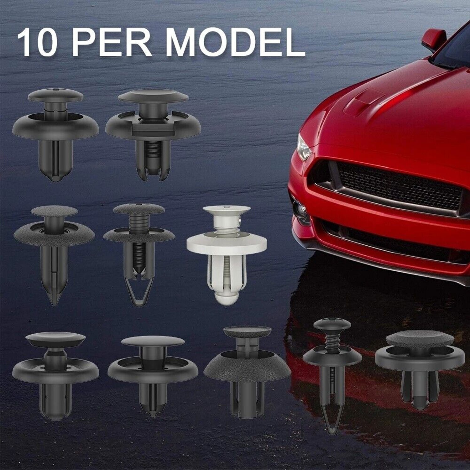 100pcs Bumper Clips FENDER TRIM Car Push Pin Rivet Fastener Retainer 9 8 7 6mm