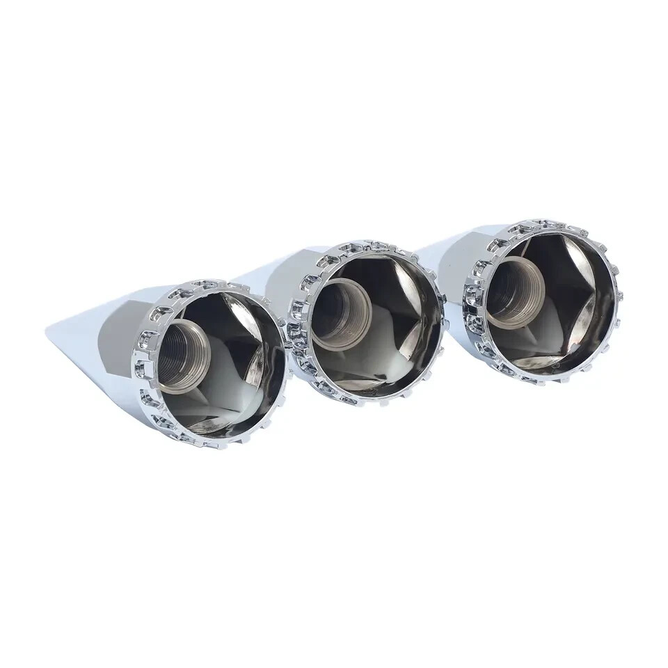 33mm Lug Nut Covers Chrome Thread-on Spiked ABS Plastic 20 Pack For Semi Truck