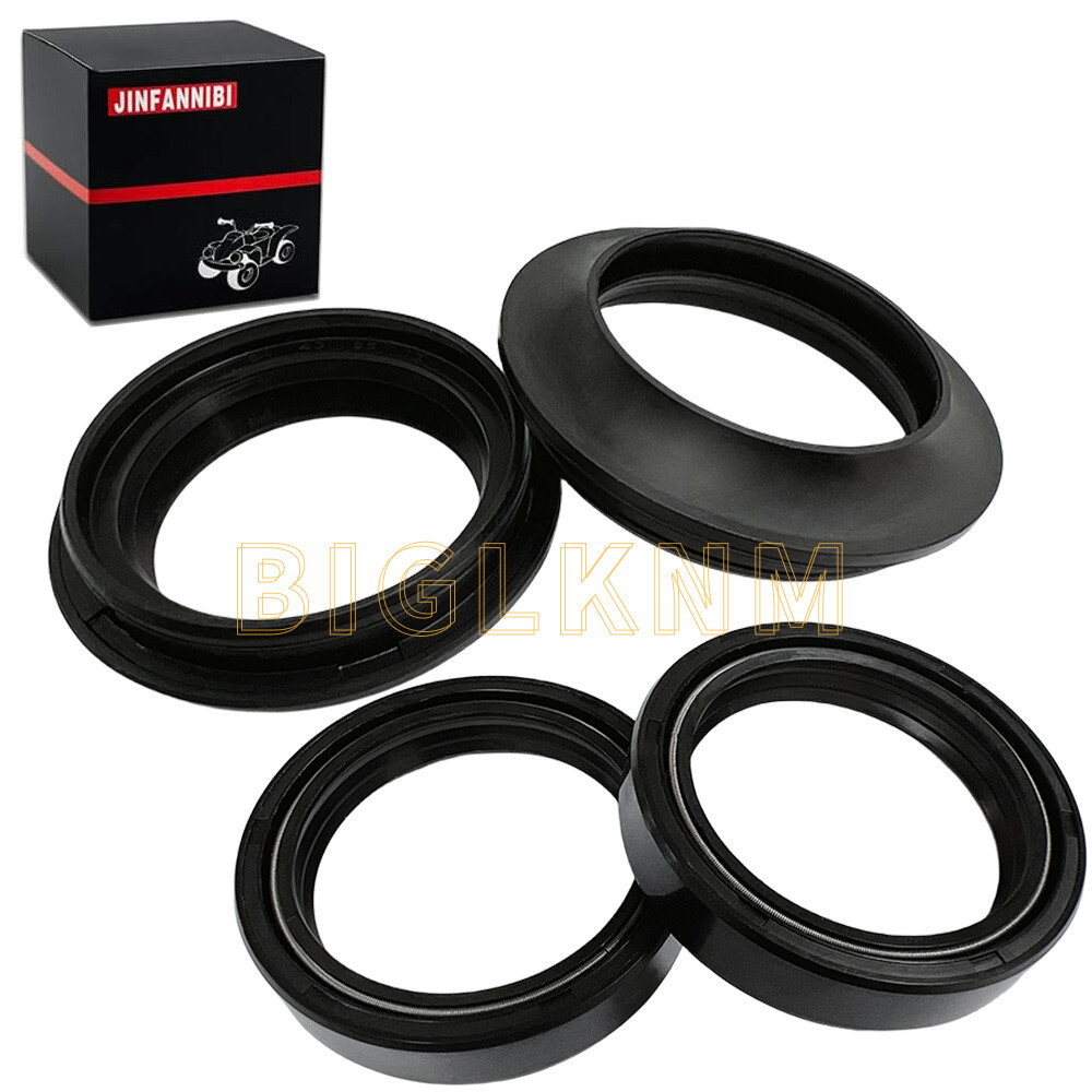 4pcs 43x55x11 Motorcycle Front Fork Damper Shock Absorber Oil Seal & Dust Seals