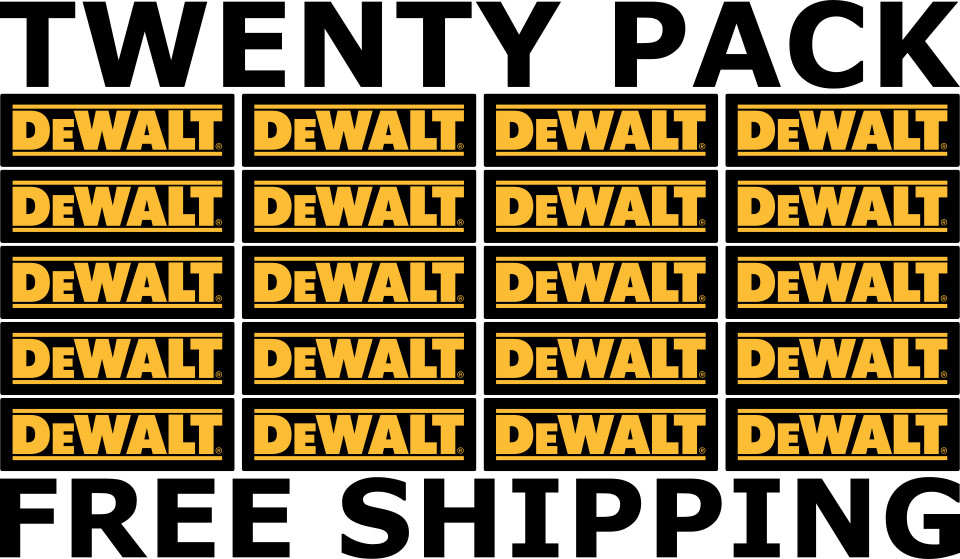 PACK OF 20 DEWALT TOOLS SUPER SMALL DECALS STICKER VINYL TOOL BOX BLK FREE SHIP