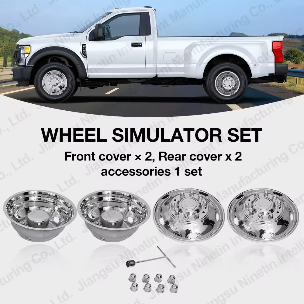 19.5″ 10 Lug Stainless Dual Wheel Simulator for 2005-2020 Ford F450 F550 Truck