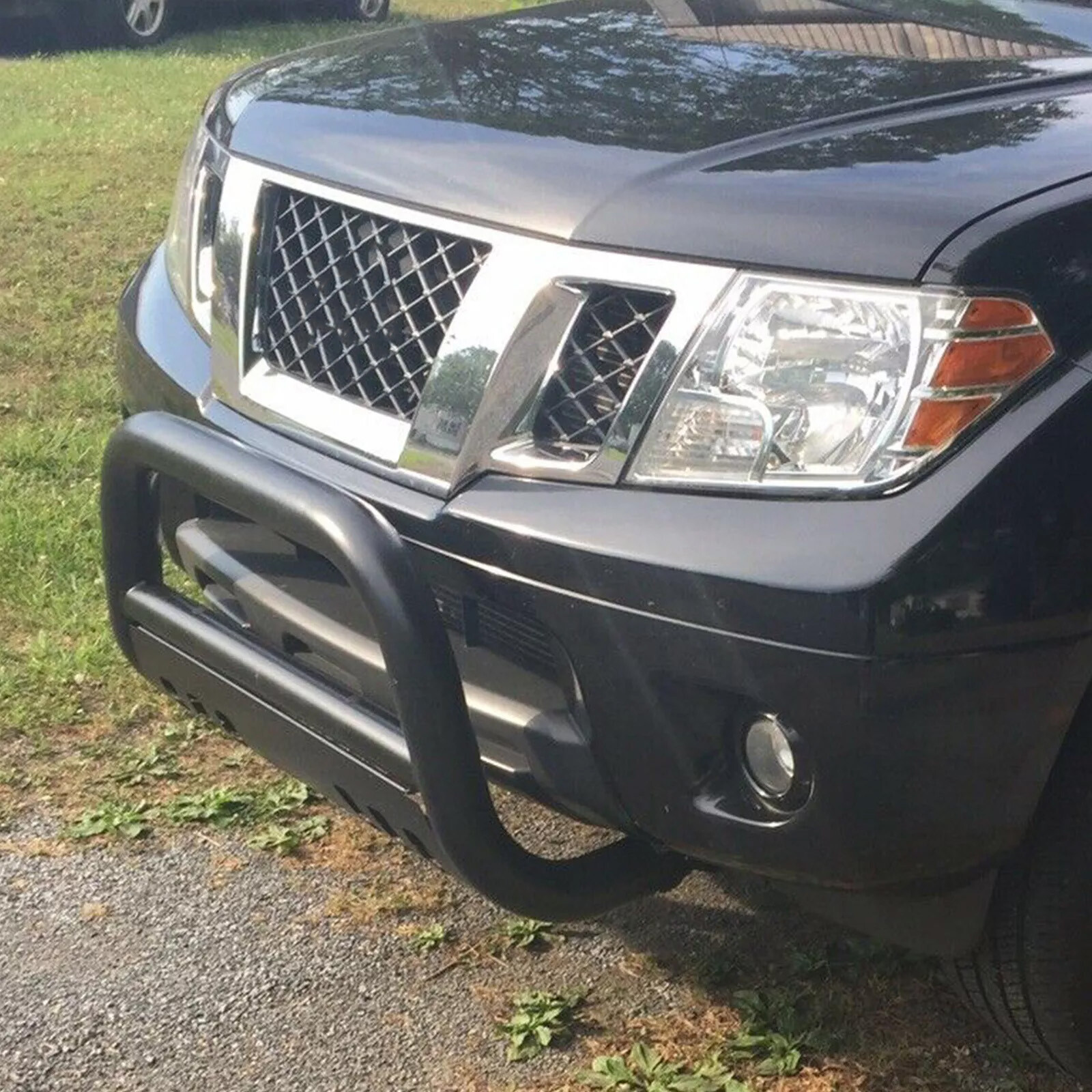 FOR 05-21 NISSAN FRONTIER PATHFINDER BLACK 3″ BULL BAR PUSH BUMPER GRILLE GUARD