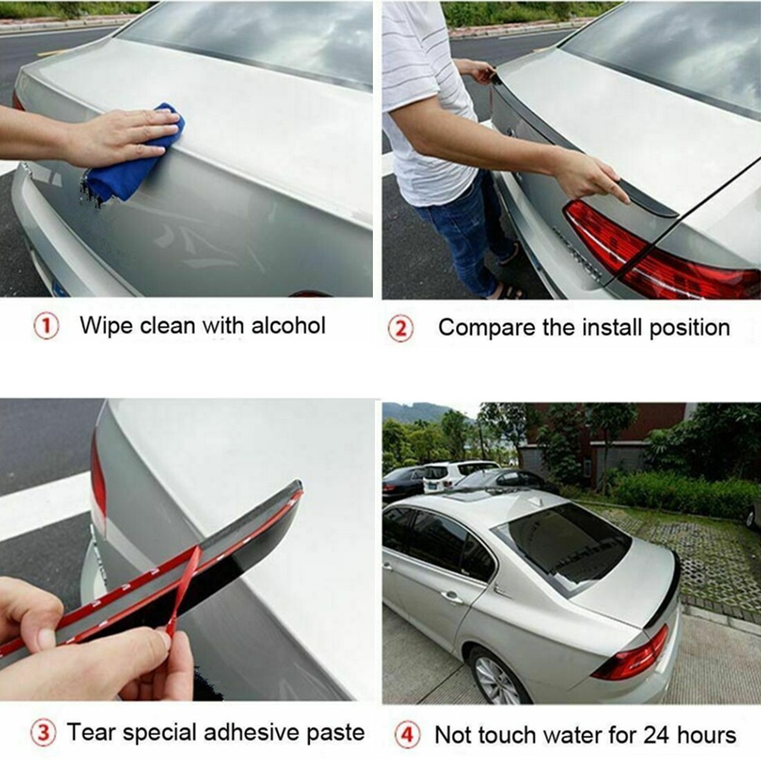 Glossy Black For 2020-2023 Hyundai Sonata Rear Trunk Spoiler Wing Lip “V Style”