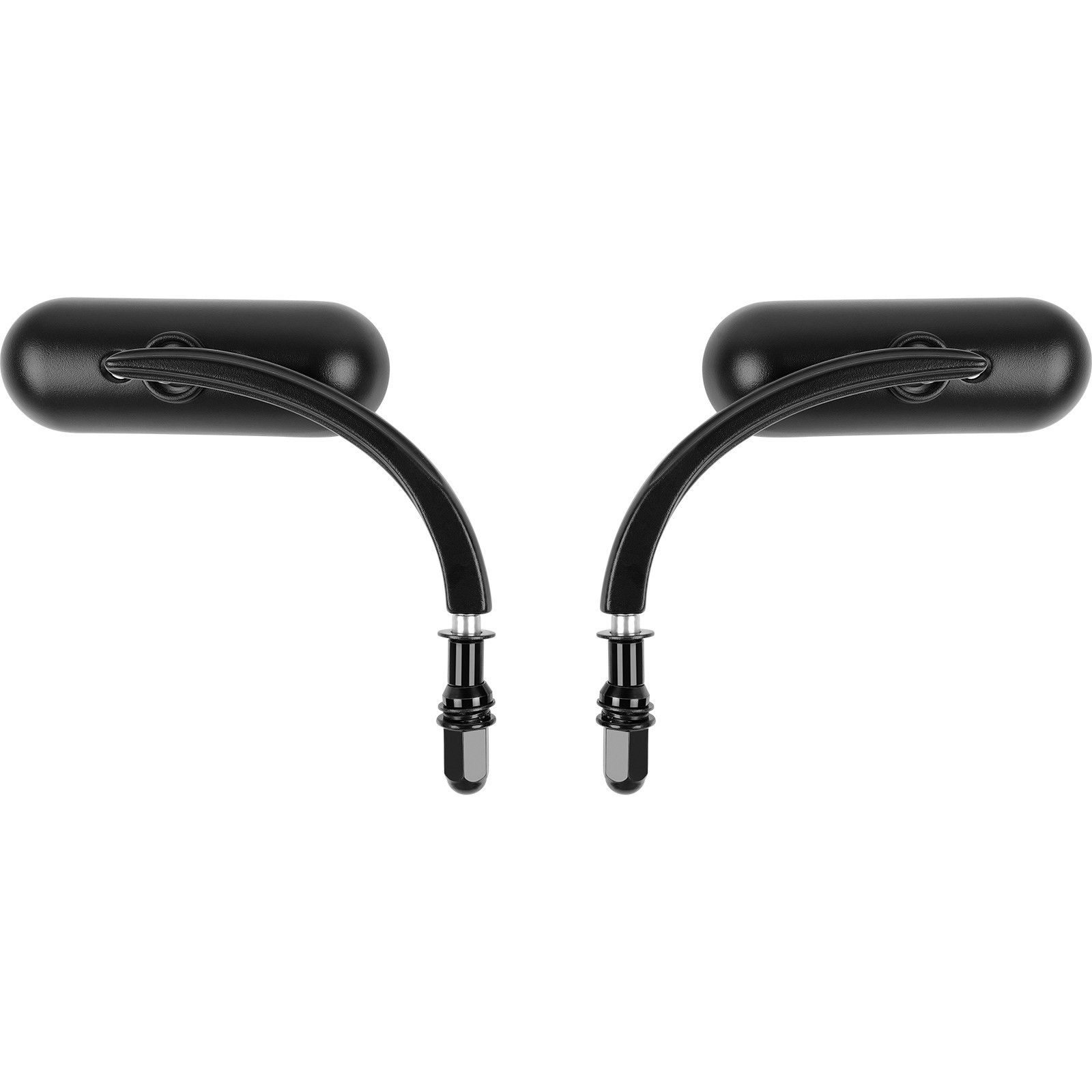 Black Motorcycle Mini Oval Rearview Mirrors For Harley Sportster 883 1200 Bobber