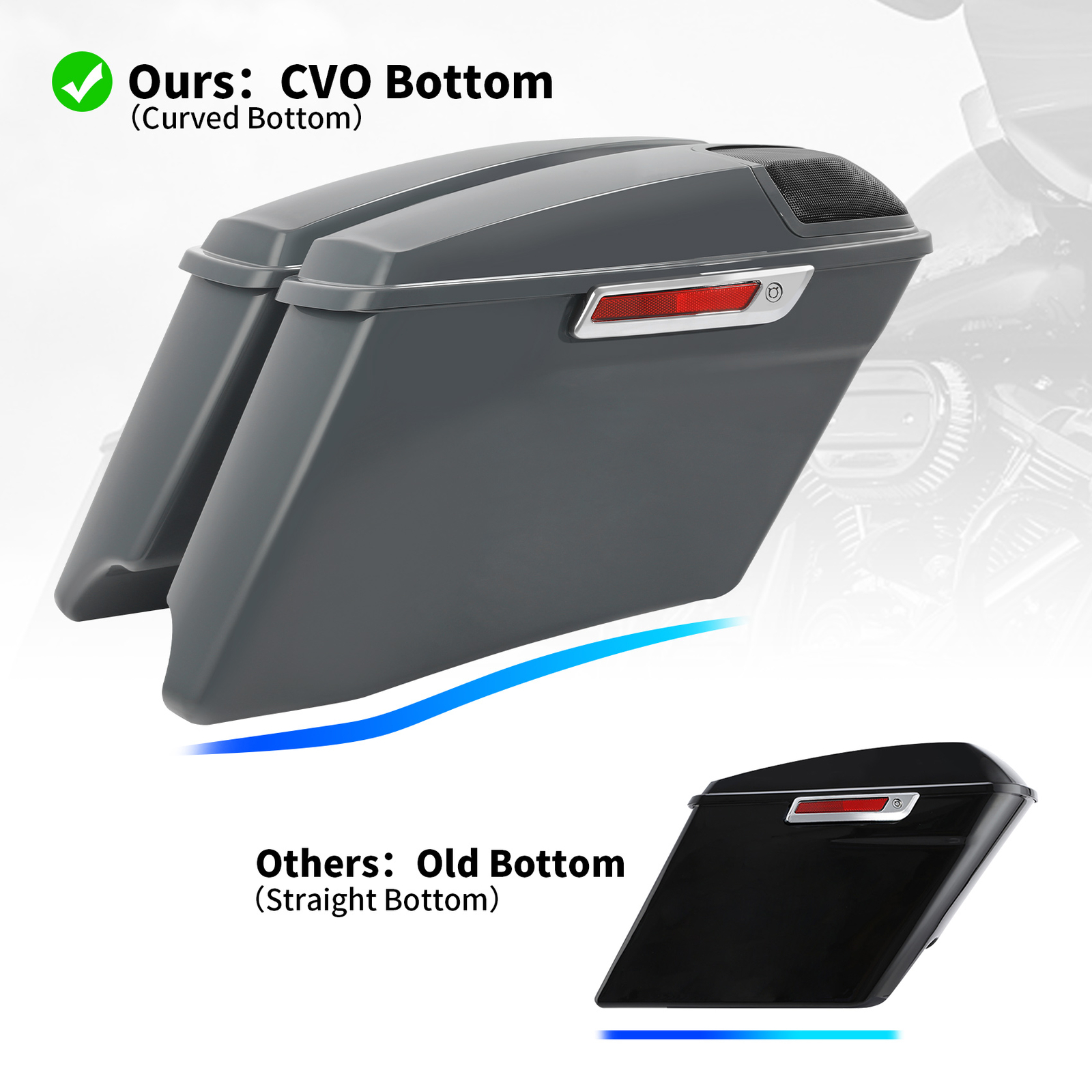4″ Stretched Extended Hard Saddlebags Fit For Harley CVO Touring Glide 2014-2024