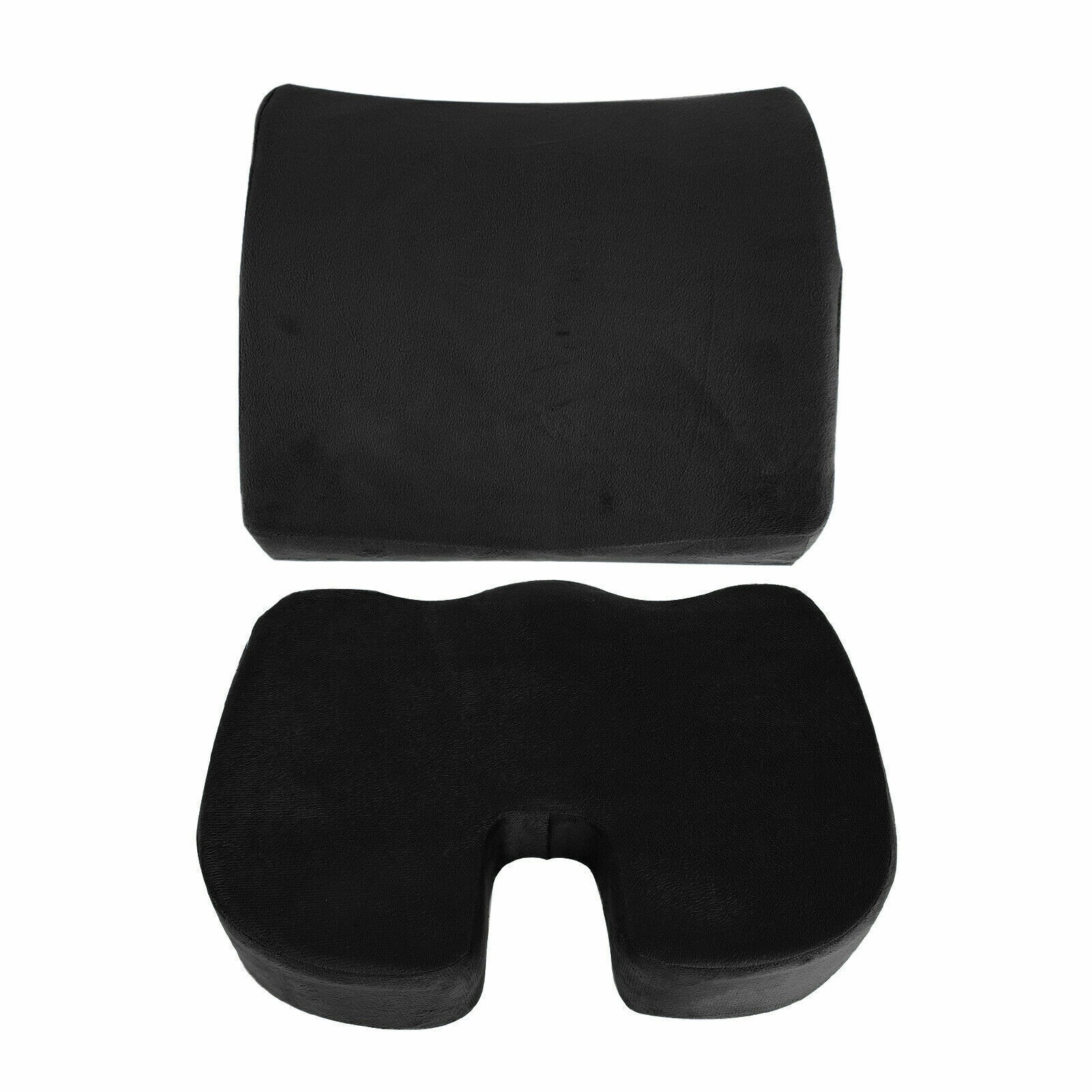 Memory Foam Seat Lumbar+Back Support Set Coccyx Pain Relief Cushion universal