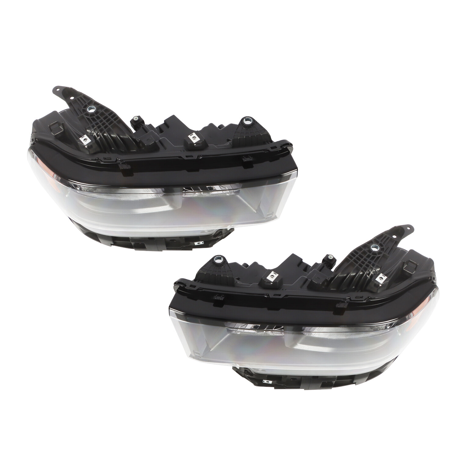 For 2019-2024 Ram 2500 3500 Halogen Model Headlights Headlamps Left+Right Black