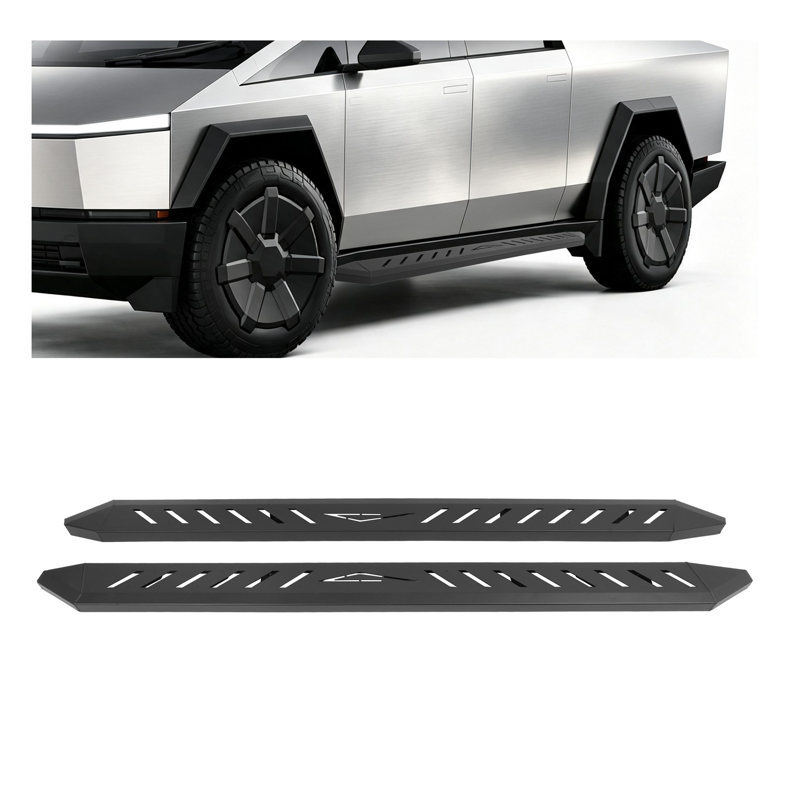 Running Boards Side Steps Nerf Bar For 2024-2026 Tesla Cybertruck 2Pcs