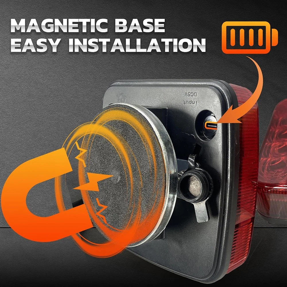 2x Wireless Magnetic Trailer Lights Rechargeable LED Tail Light Kit For Trailer