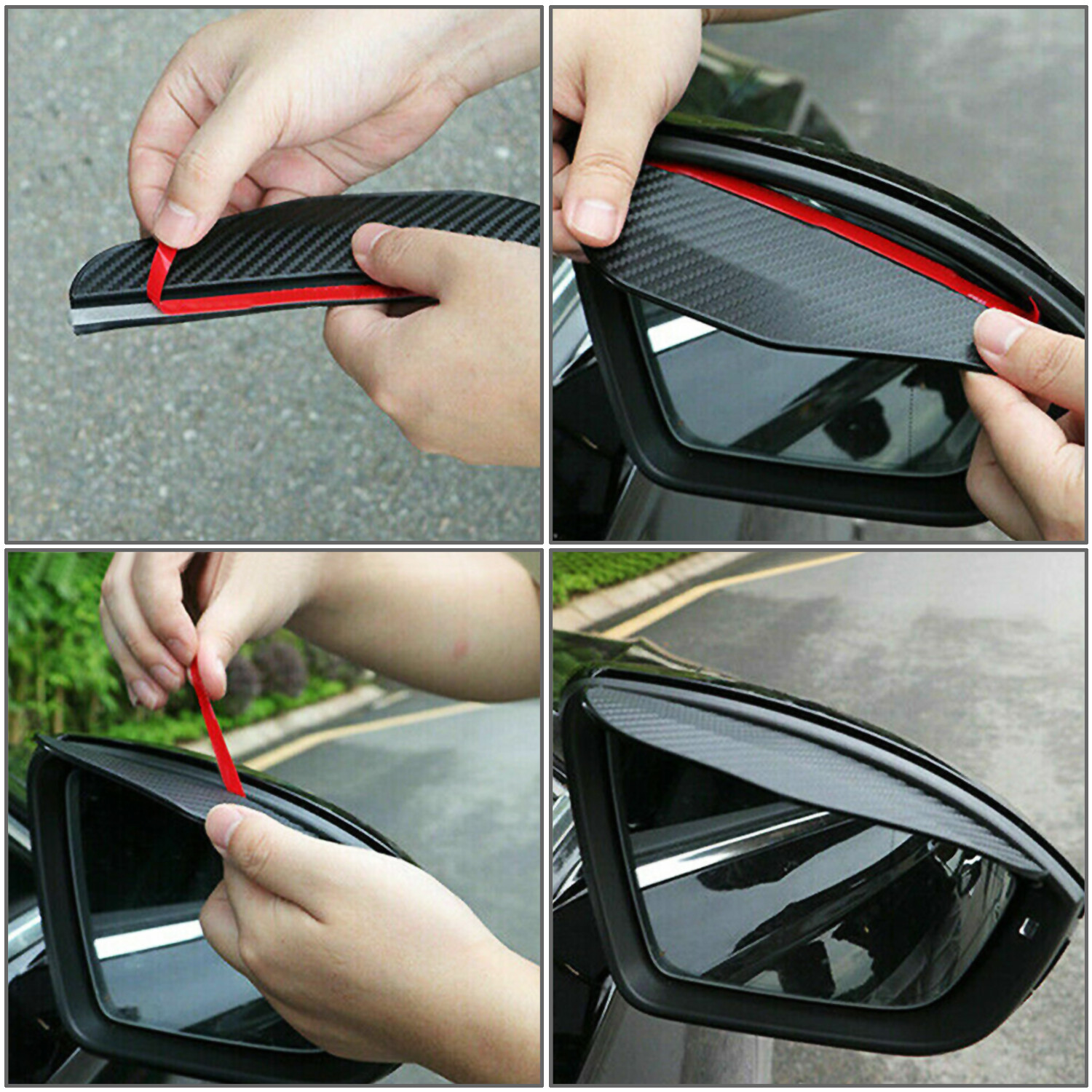 2PCS Car Rear View Side Mirror Rain Board Eyebrow Guard Sun Visor Accessories