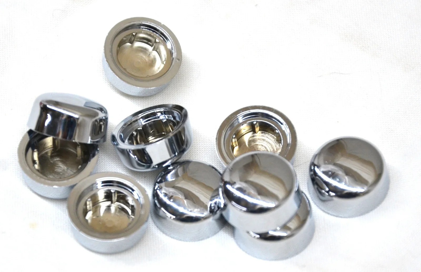 Hex Head Bolt Nut Cover Dome for 3/8″ Wrench or Socket Chrome Plastic Set of 10
