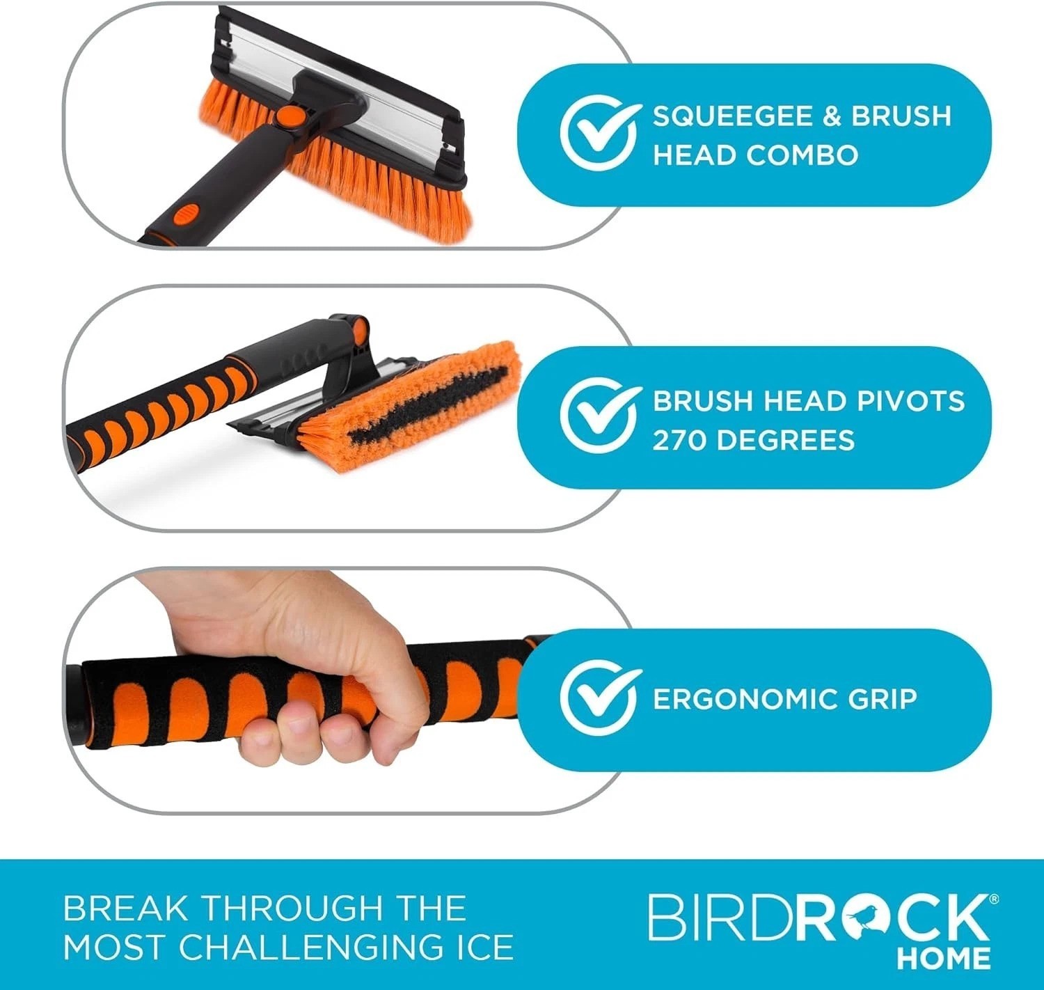 Snow Brush & Ice Scraper Combo: 39″ Extendable Design for All Winter Conditions