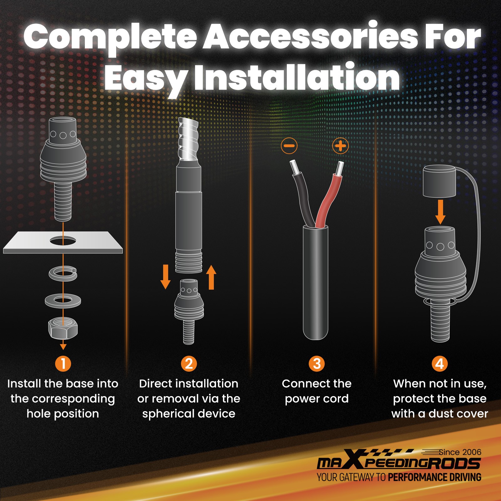 2PCS 2FT Fat Whip Lights W/ Falg APP & Remote Control for UTV ATV RZR SXS 4WD