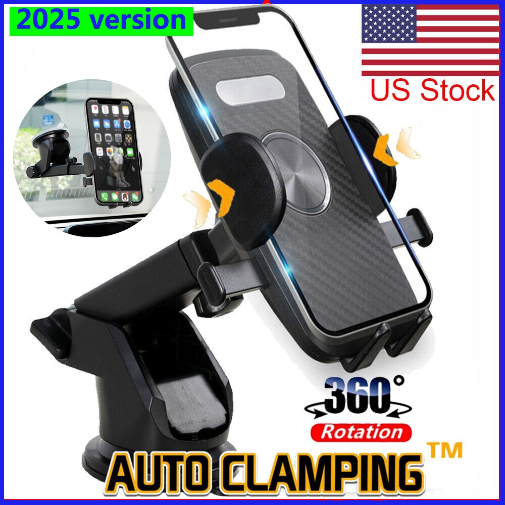 Universal 3-in-1 Cell Phone Holder for Car – Dashboard, Windshield Mount Holder