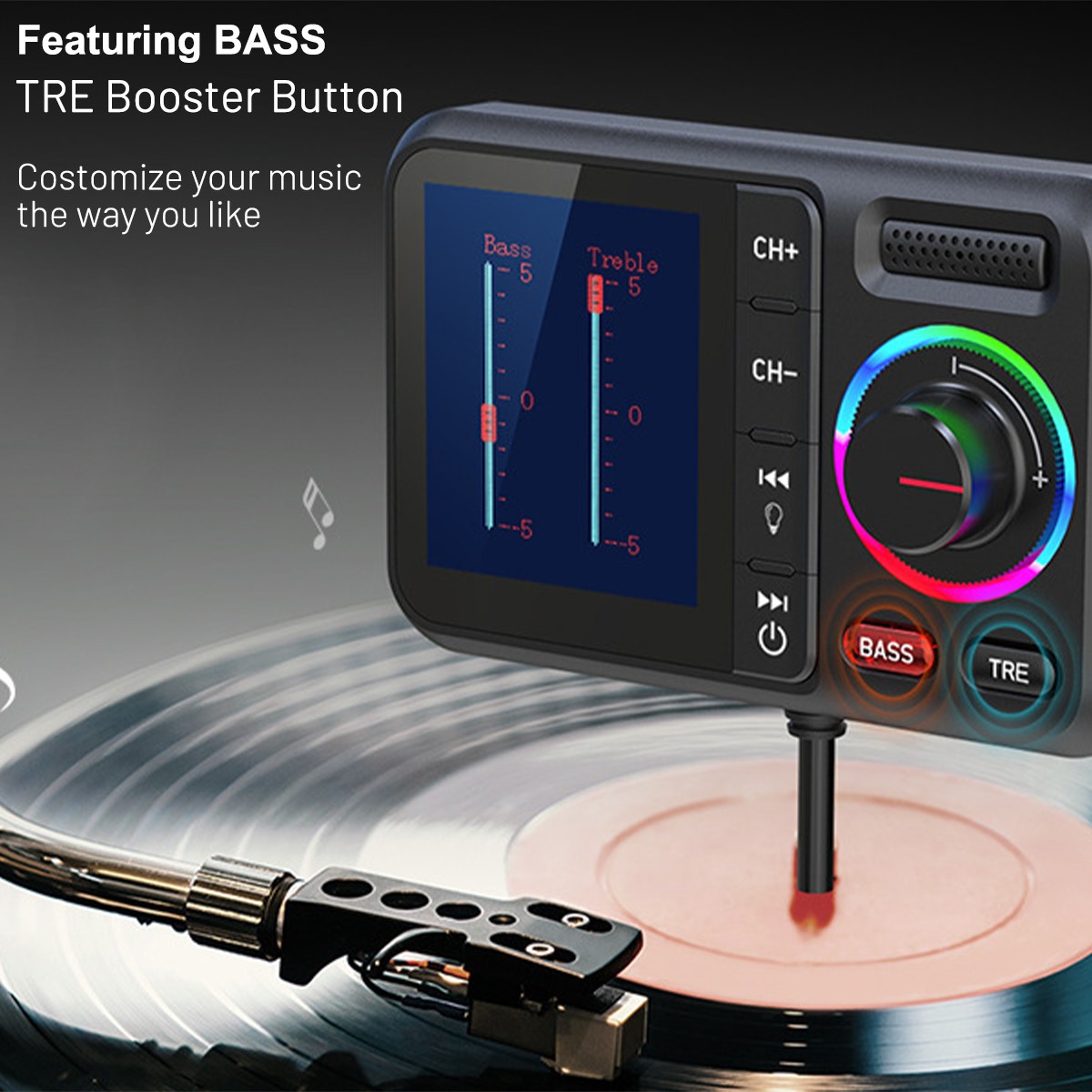 Car FM Wireless Bluetooth Transmitter MP3 Player 2USB Fast Charger Adapter USA~
