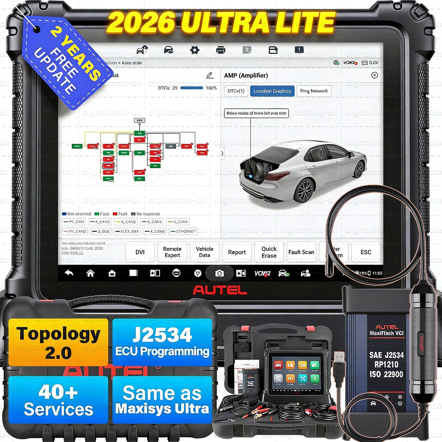 ⭐【2-YEAR UPDATING】2026 Autel MaxiSys ULTRA Lite Scanner VCI Programming Topology