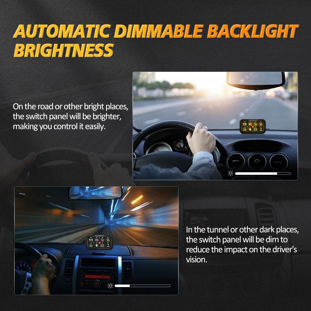 AUXBEAM Multifunction 8 Gang AR-800 Switch Panel RGB w/ APP Controller for Dodge