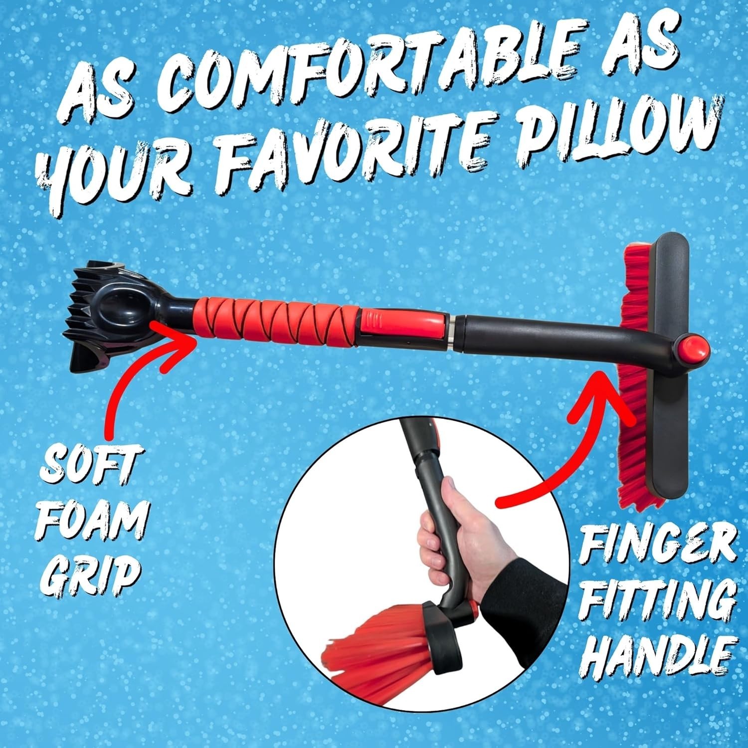 Winter Warrior Ice Scraper & Snow Brush – Telescopic to 28” for Extreme Weather