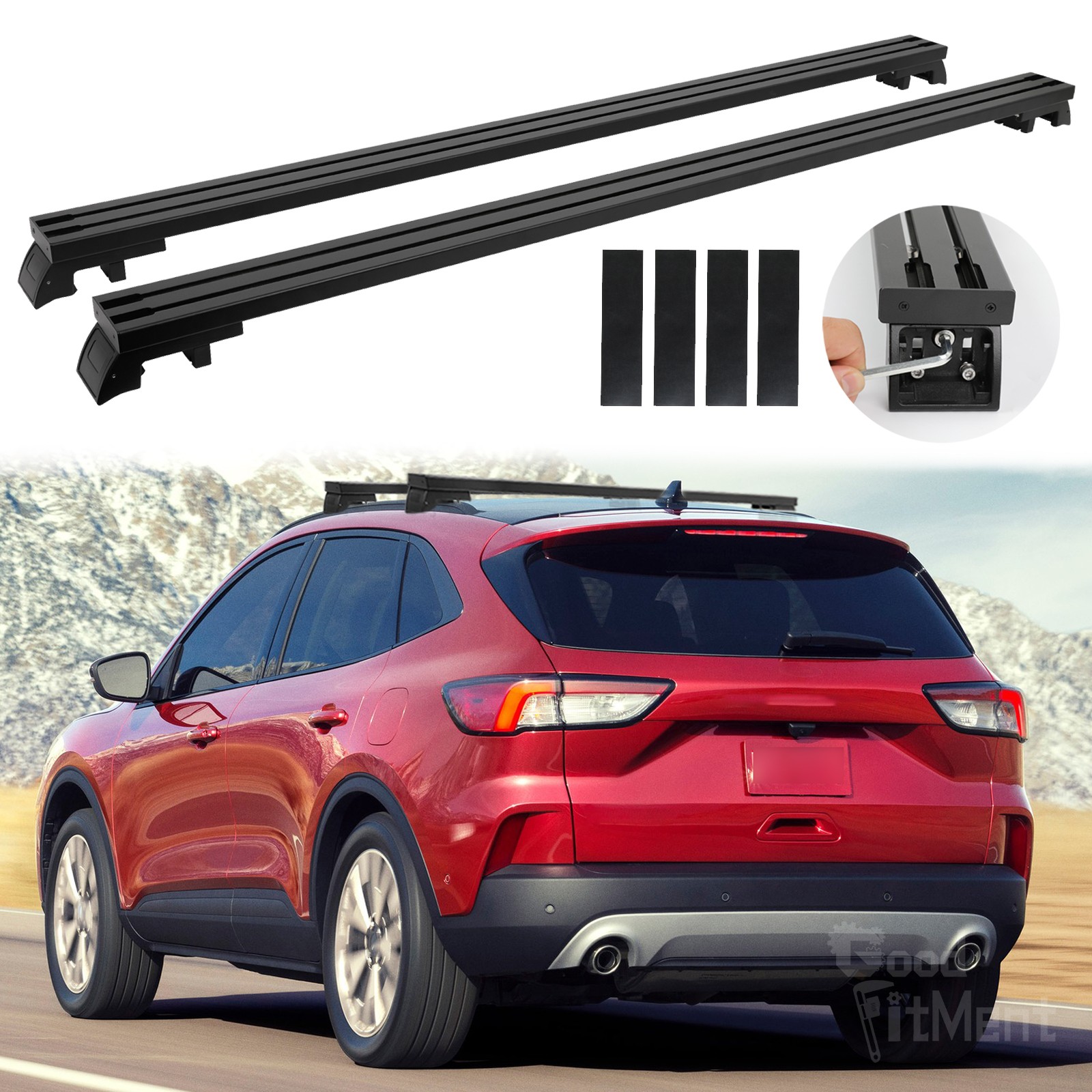 For 2020-2022 Ford Escape 660lbs 52″ Roof Rack Cross Bars Cargo Tent Carrier Alu