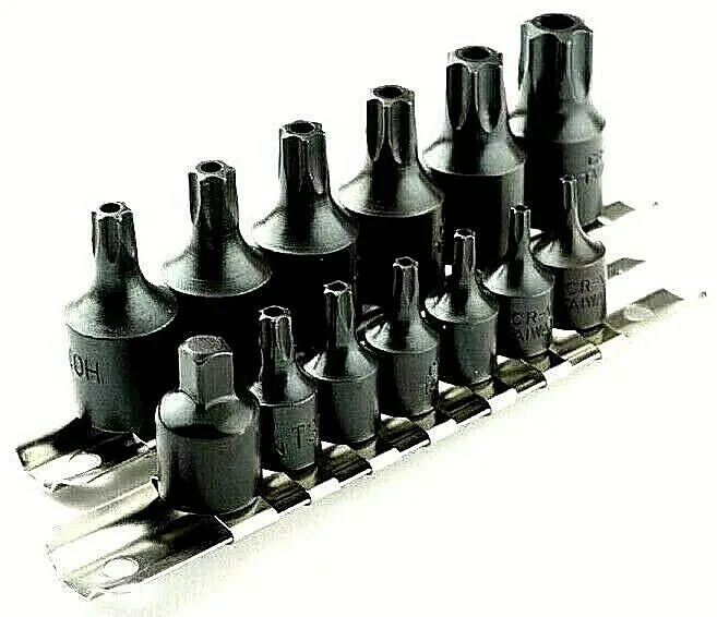 15pc Impact Star Bit Socket Tamper Proof 1/4″ & 3/8″ Dr Torx Sockets Air Sockets