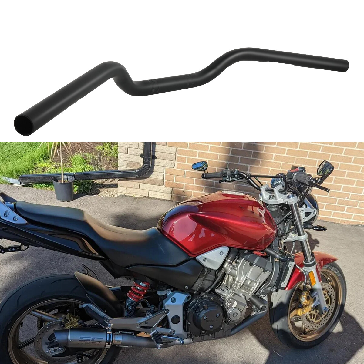 7/8″ 22mm Drag Handlebar Tracker For Honda CB900 CB900F CB919 Hornet Cafe Racer
