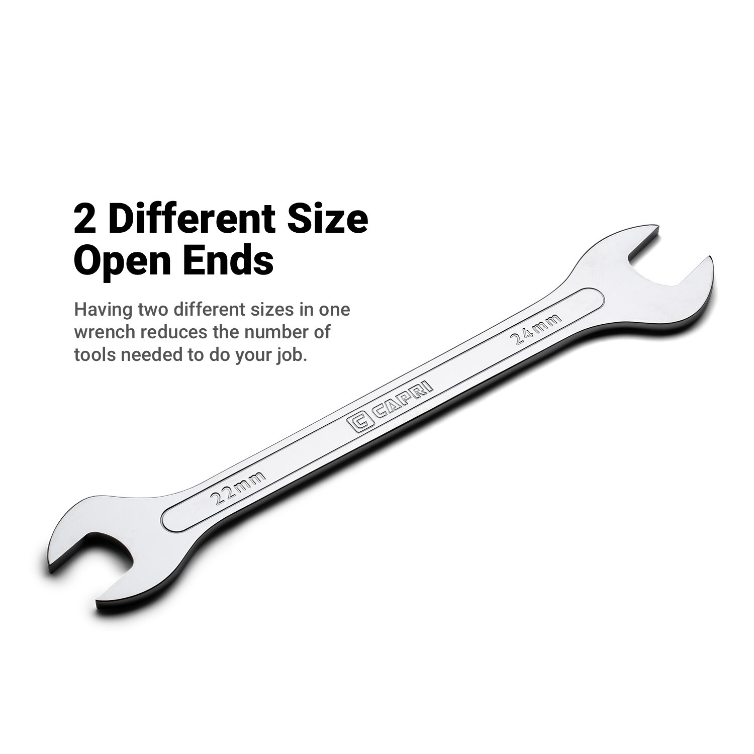 Capri Tools Super-Thin Open End Wrench Set, Metric, 6 to 28 mm, 12-Piece