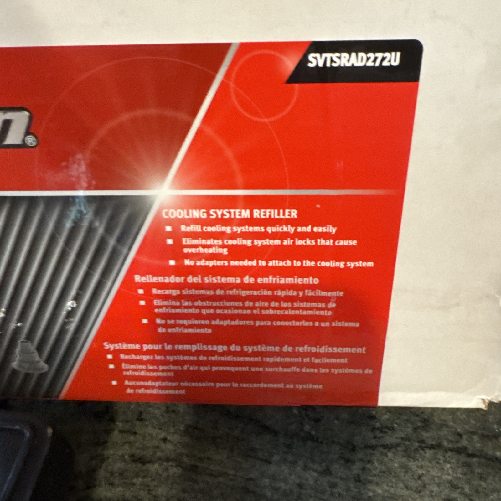 snap on svtsrad272u universal cooling system filler in blow molded case new