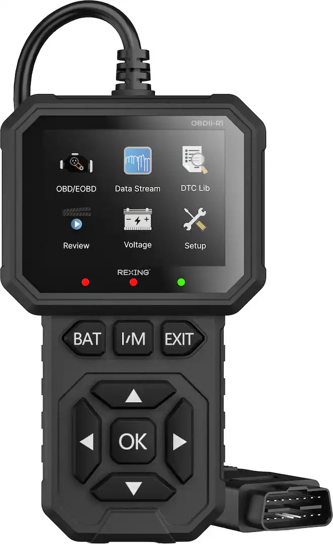 Rexing – Universal OBD II Scanner & Engine Code Reader for 1996+ Vehicles Black