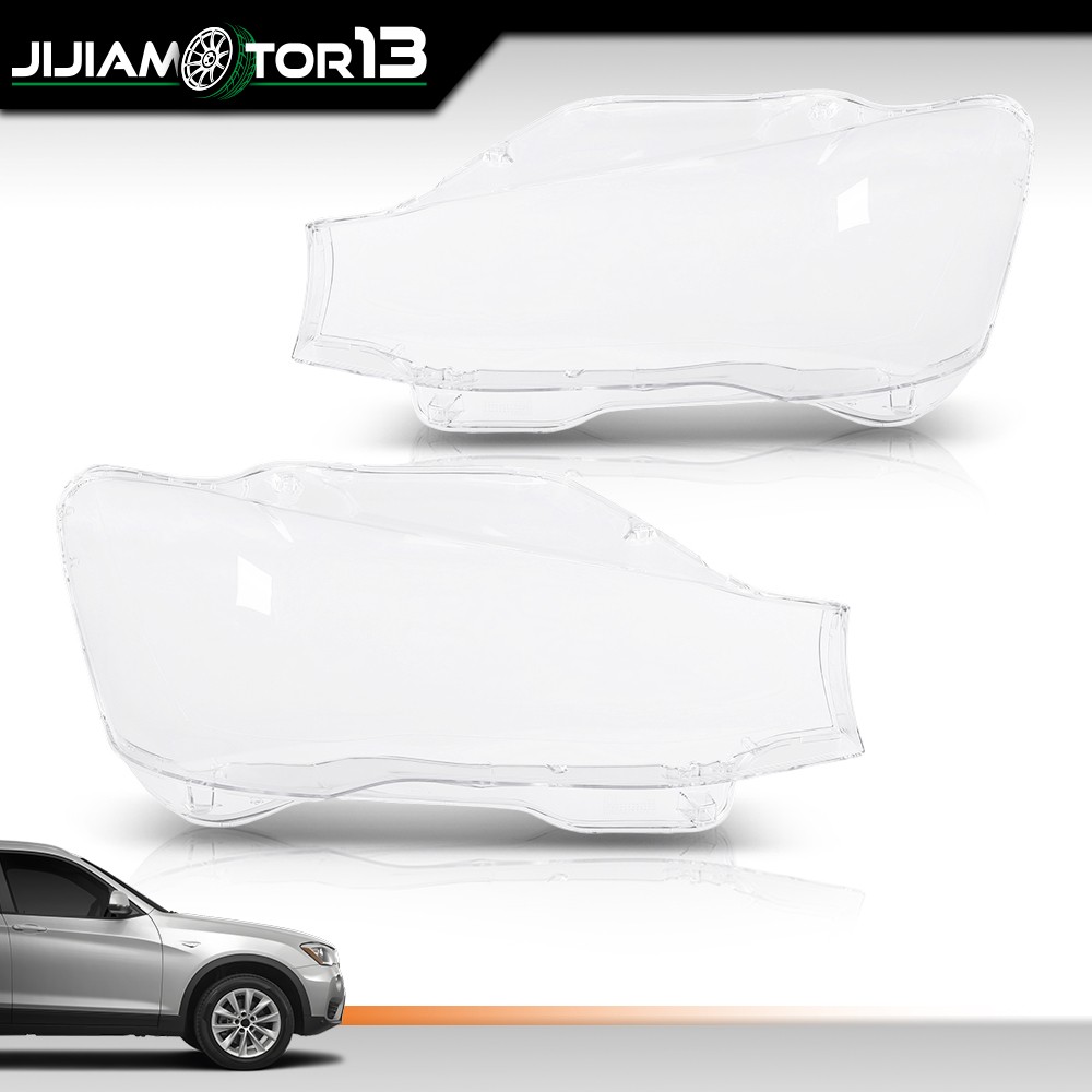 Left+Right Front Headlight Lens Lampshade Cover For BMW X3 F25 X4 F26 2015-2017