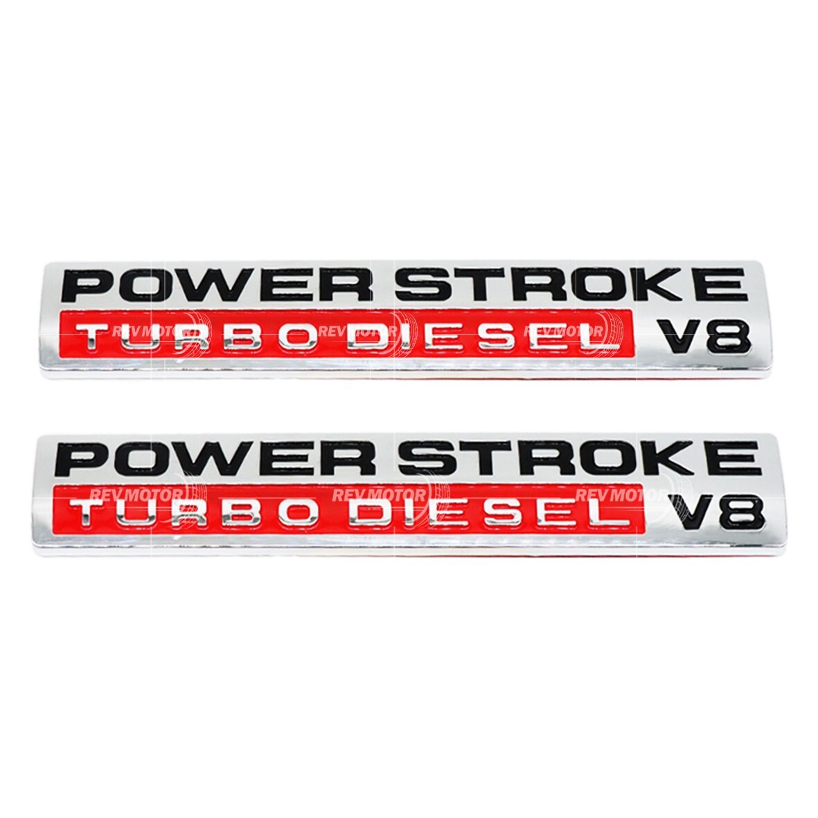 2pc FOR 05-10 POWER STROKE Turbo DIESEL V8 DOOR Fender EMBLEM BADGE BLACK CHROME
