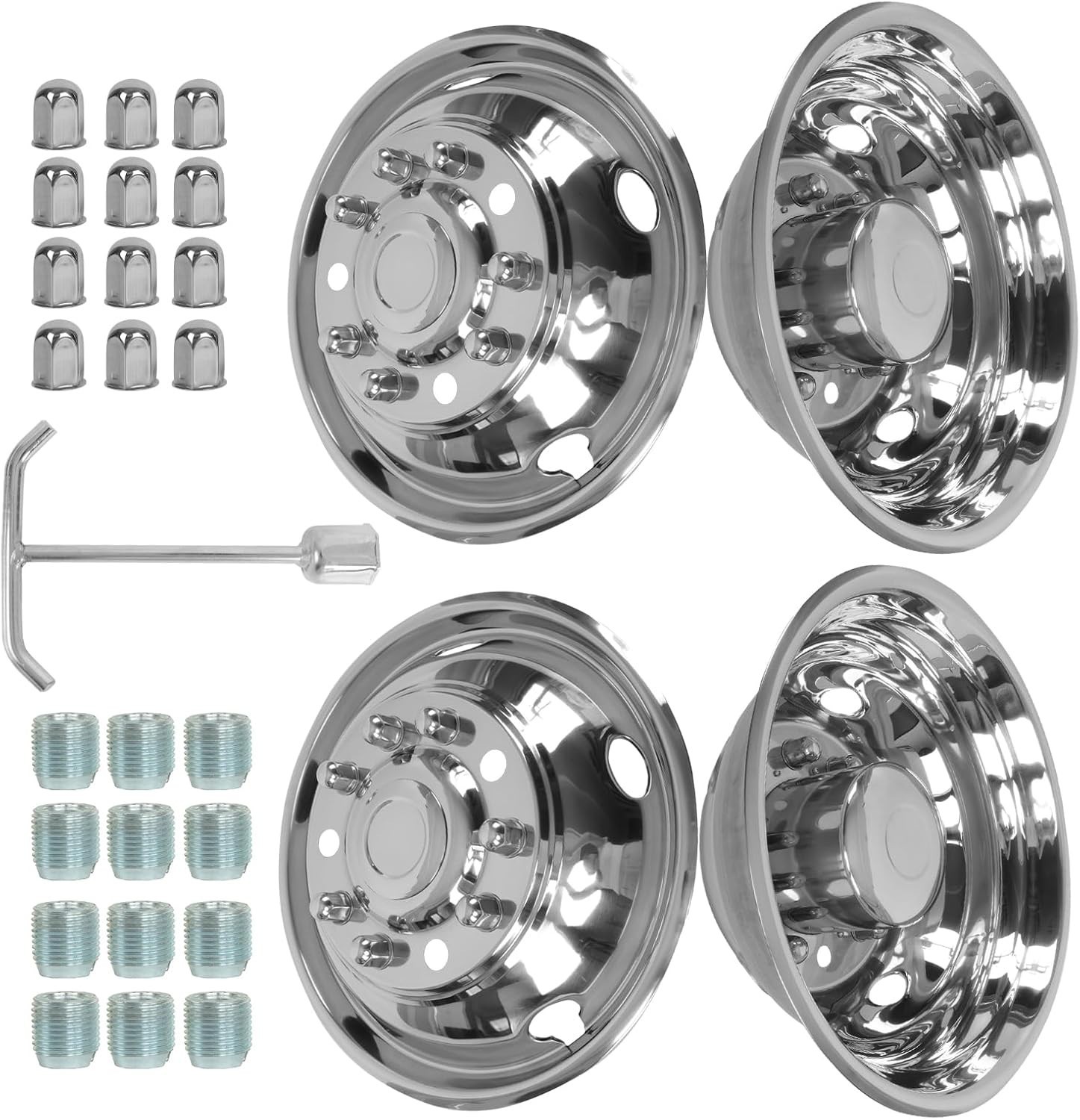 19.5″ 10 Lug Dual Wheel Simulators Hubcaps for 2008-2025 Dodge Ram 4500/5500