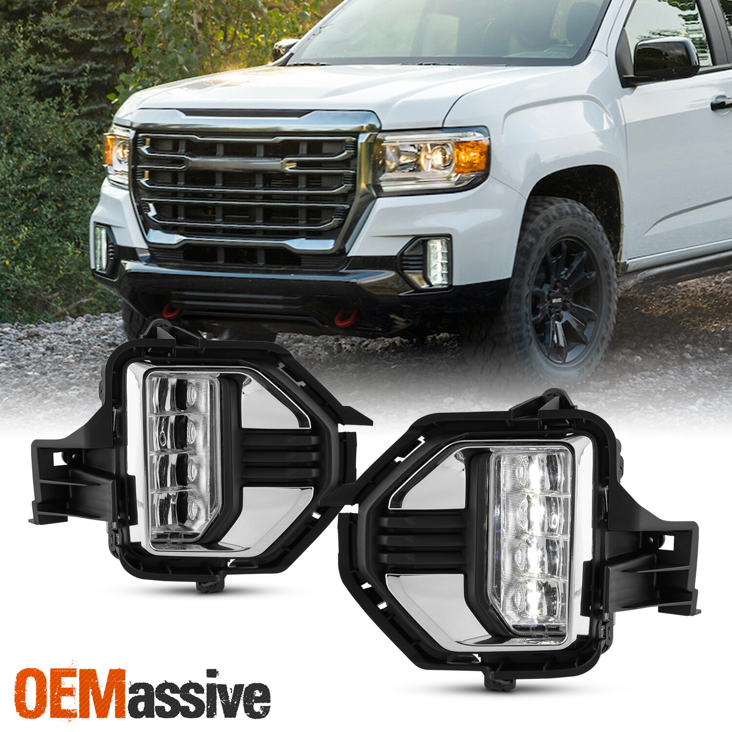 For 2021-2022 GMC Canyon LED Fog Lights Bumer Lamp w/ Switch Right – Left Side