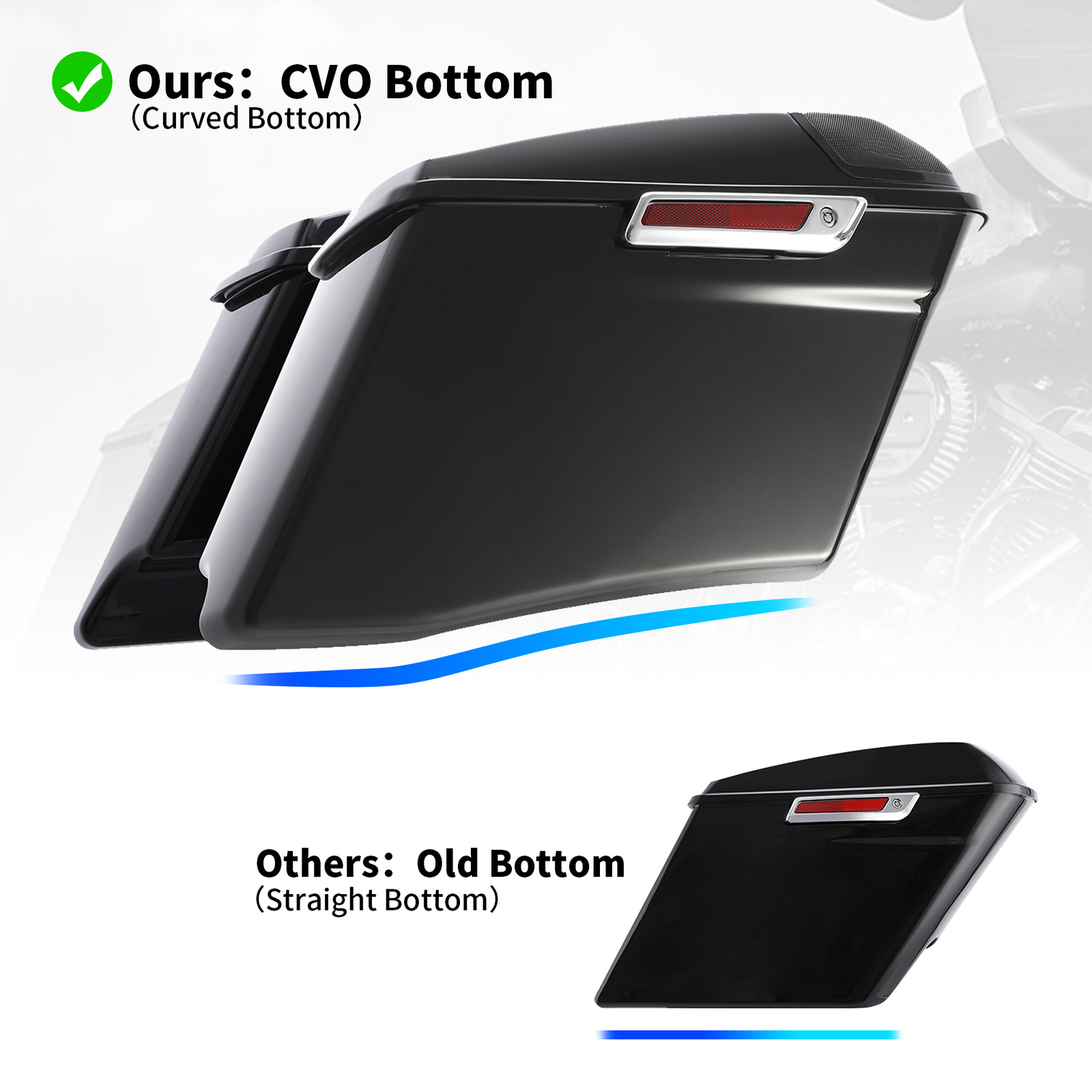 4″ Stretched Extended Hard Saddlebags Fit For Harley CVO Touring Glide 2014-2024