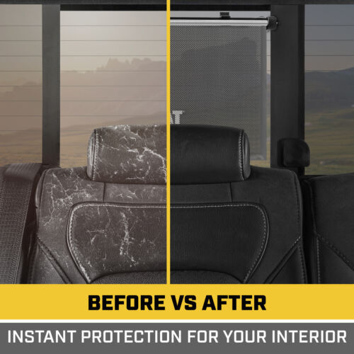 Caterpillar 2PC Retractable Side Window Sunshade, Universal Fit for All Vehicles