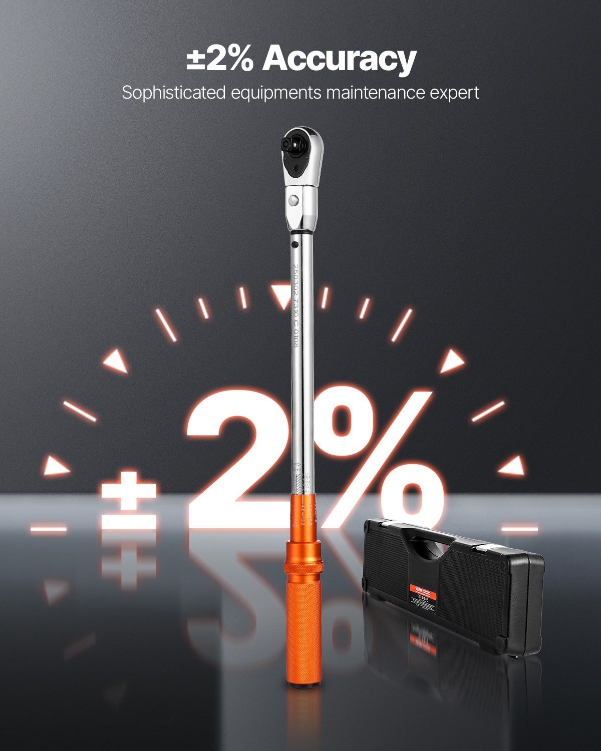 VEVOR Adjustable Click Torque Wrench 1/2 In Drive 20-160 lbf-ft / 27.1-216.8 N.m
