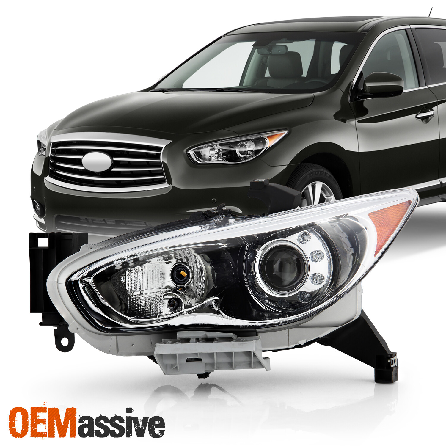 Fit 2013 Infiniti Jx35 / 14-15 QX60 OE HID Model Projector LED Headlights (Left)