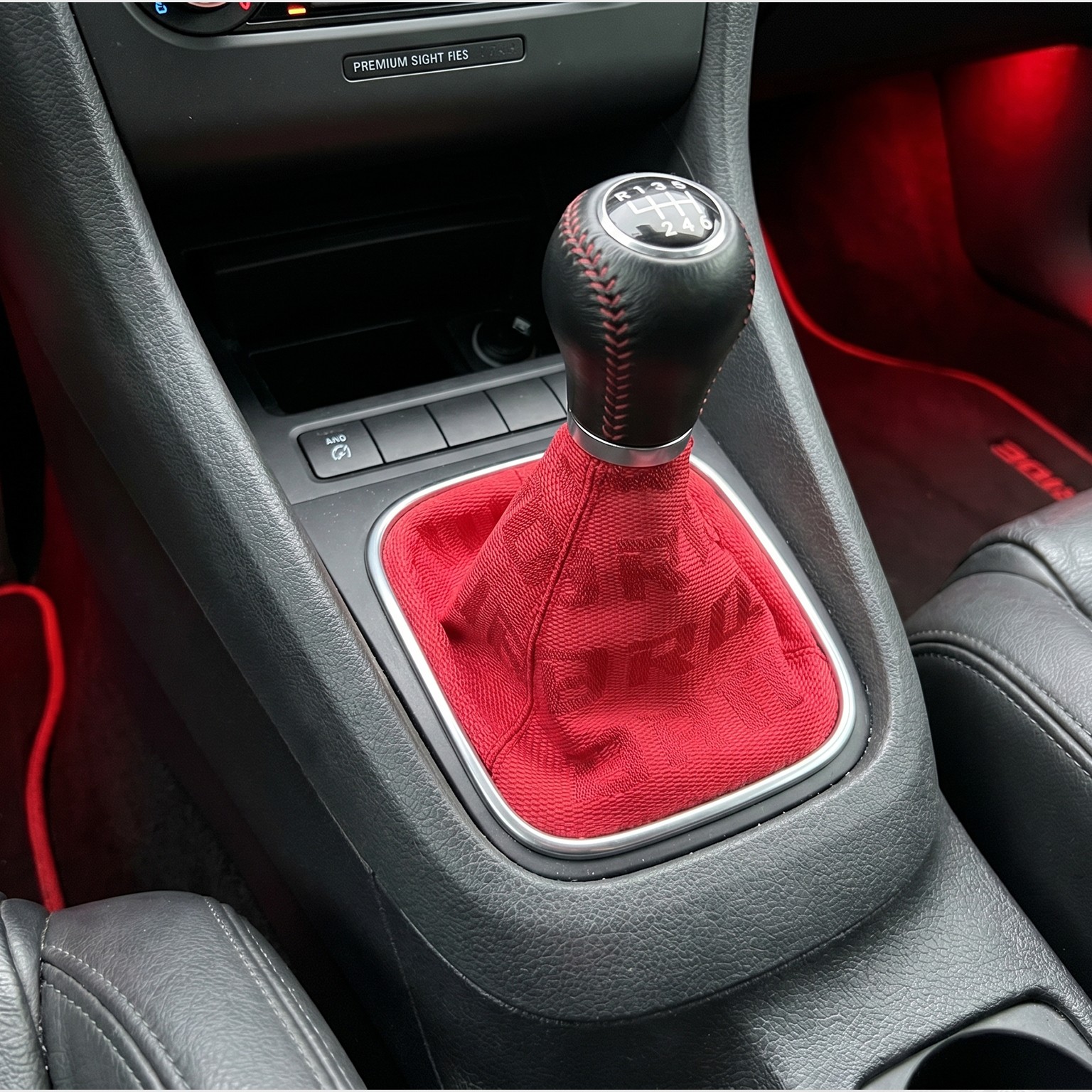 JDM Style Universal Racing Gear Shift Knob Boot Cover MT AT Interior Trim Fabric