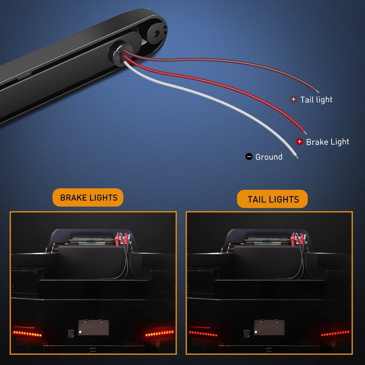 10″ LED Red Trailer Light Bar 2PCS | Waterproof Stop Turn Tail Lights for Truck,