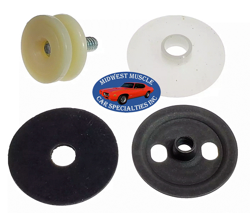 Window Glass Regulator Arm Roller Wheel GM Side Door Rear Quarter 4pc set A45