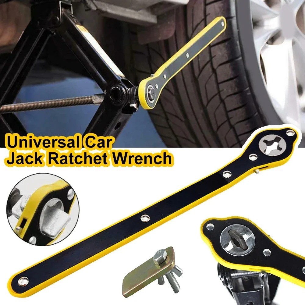 Share Labor Saving Car Jack Ratchet Wrench Long Handle Scissor Jack 360° Knob US