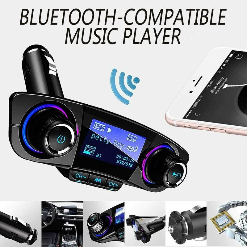Car Wireless Bluetooth 4.0 FM Transmitter MP3 Player Dual USB Charger Adapter