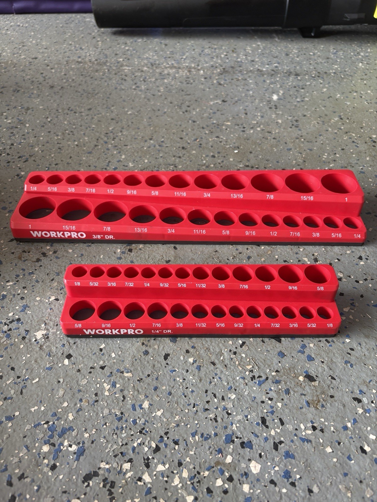 WORKPRO Magnetic Socket Organizer Set, 6-Piece Socket Holder.